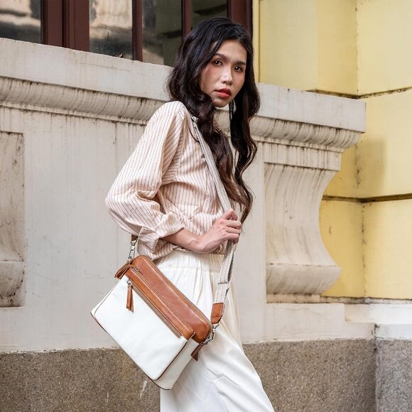 Leather Crossbody Bag Women Small Stylish Multi-Pocket Purses Travel Shopping - Picture 6 of 7